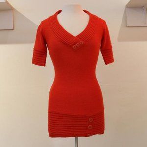 Fire Truck Red Knit Sweater-Dress